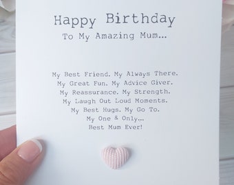 Personalised Mum Birthday Card Mothers Day Card, Mum Best Friend Card, The Best Mum,Reasons I Love You, Best Mum, Mom, Mam Ever!Always There