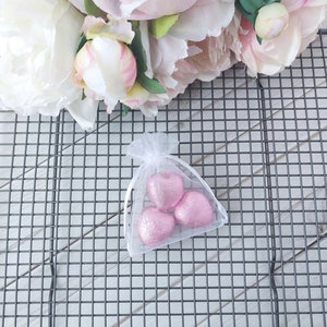 White Organza Bags, Wedding Favours, Organza Confetti Bags Wedding, Sweet Bags, Party Favours, 7x9cm or 10x12cm 7cm x 9cm