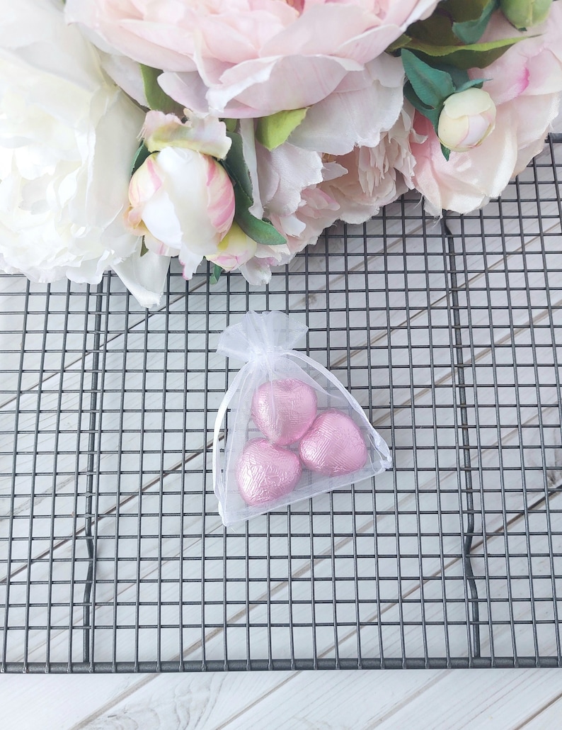 White Organza Bags, Wedding Favours, Organza Confetti Bags Wedding, Sweet Bags, Party Favours, 7x9cm or 10x12cm 7cm x 9cm