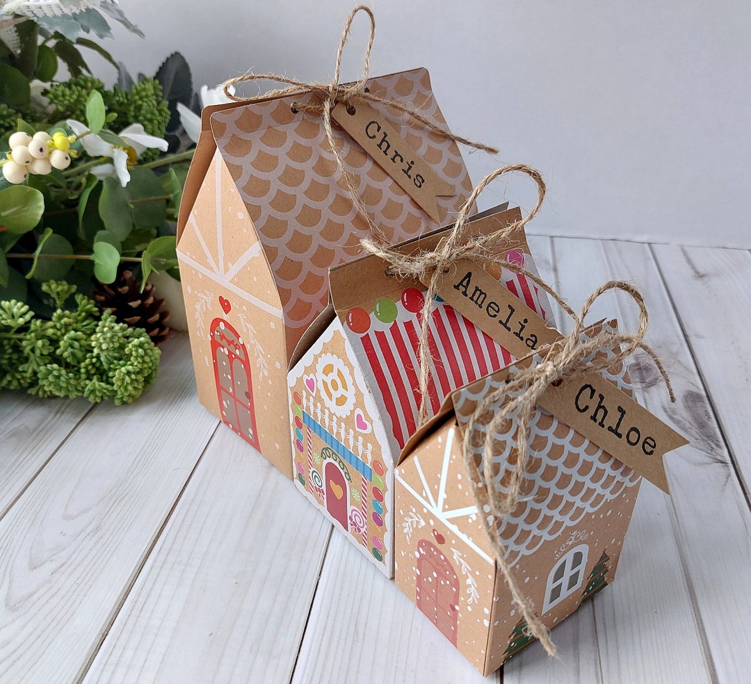 Personalised Christmas House Table Favours, Christmas Table Place