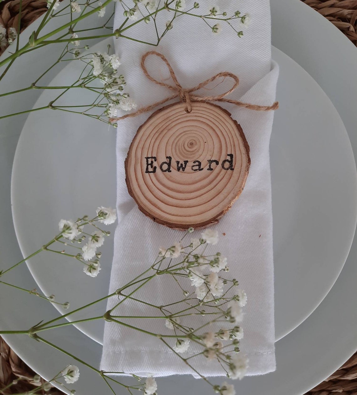 Wedding Wooden Log Place Names Favours Wood Place Cards Rustic Etsy