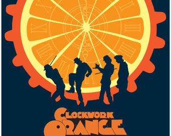 Une affiche Orange mécanique kubrick film imprimé Minimaliste populaire décor non encadré cadeau de Noël cool parfait art 3d suspendu de haute qualité