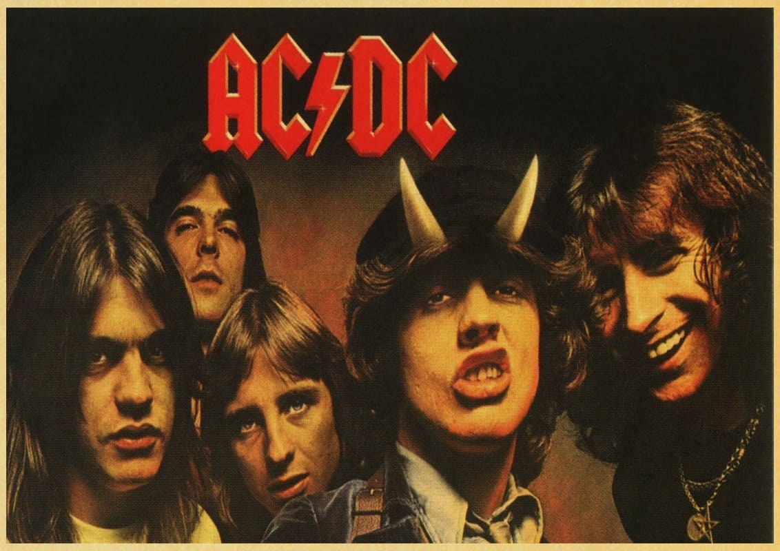 Ac Dc Poster Music Wall Art Gifts For Music Fans Rock Cafe Etsy