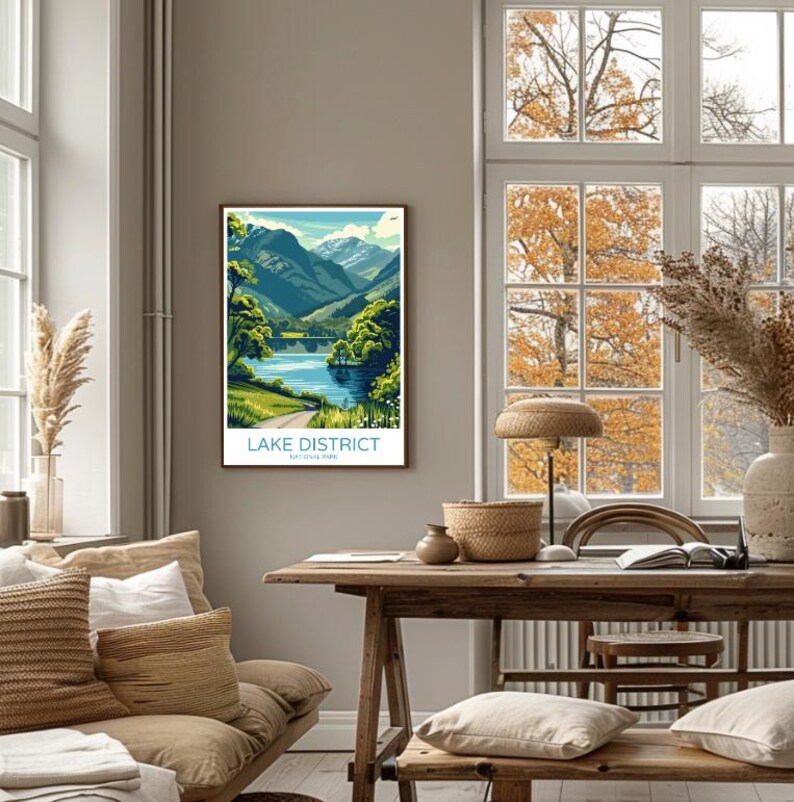 Lake District National Park Travel Posteruk Landscape Wall Art,lake