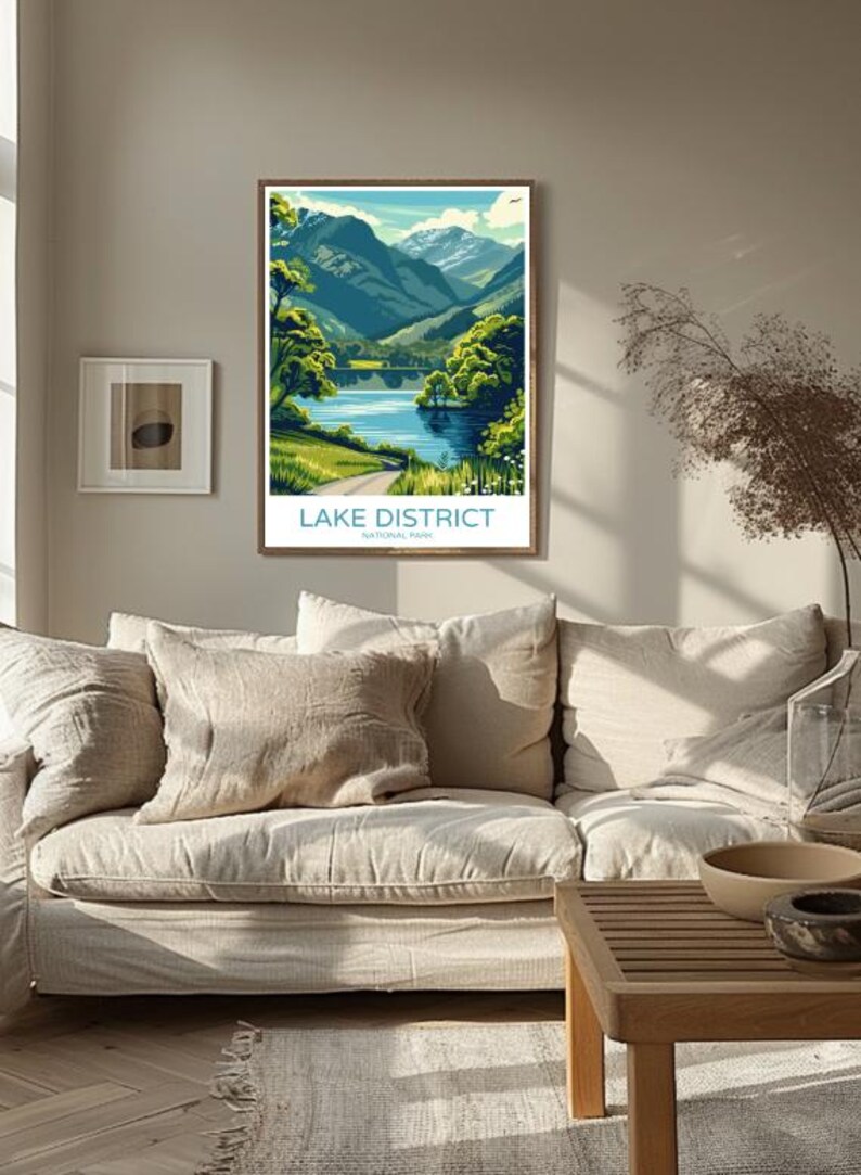 Lake District National Park Travel Posteruk Landscape Wall Art,lake