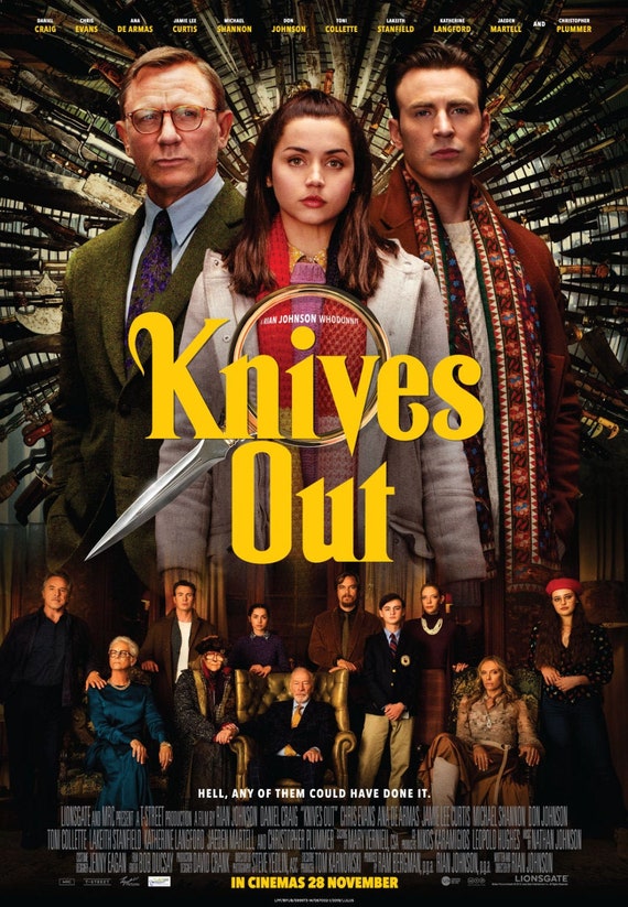Knives Out Movie Poster Hanging Print Custom Printing Wall Etsy