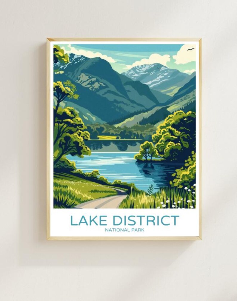 Lake District National Park Travel Posteruk Landscape Wall Art,lake