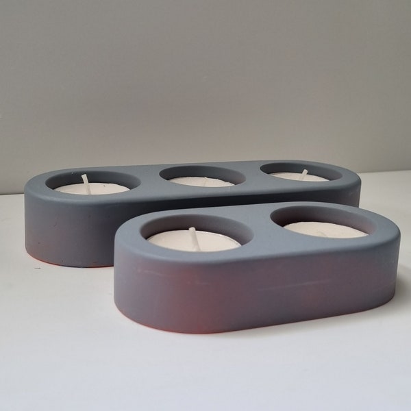 Pair of tealight bars silicone moulds , concrete mould , plaster mould. Candle holder