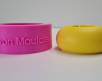 Round dounut shaped tea light holder silicone mould