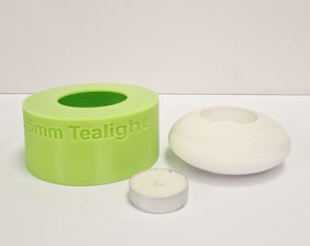95mm flat round tealight holder silicone mold