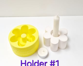 Flower candle stick/tealight holder silicone mould