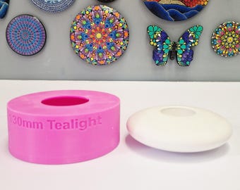 130mm flat tealight holder silicone mold