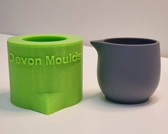 Round spouted candle/Lid vessel silicone mould