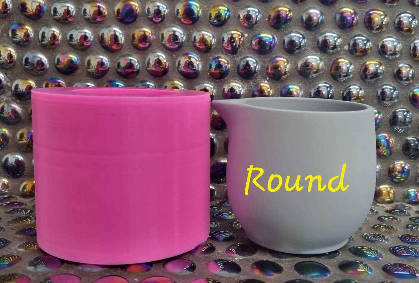 Round Spouted Candle Vessel Silicone Mould Etsy