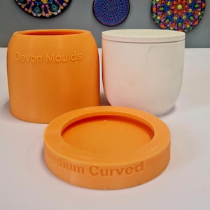 Medium curved pot and lid  silicone mould, candle making, pot mould ,