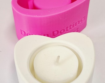 Small heart tea light silicone mould