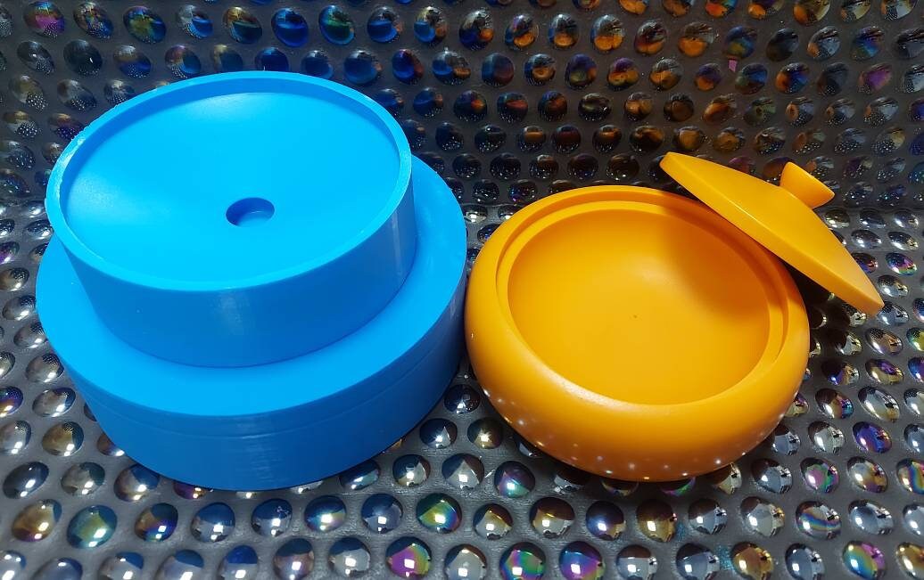 Large silicone trinket bowl mold with lid.  concrete mold,  jesmonite…