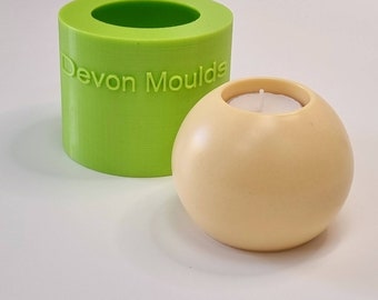 Sphere tea light holder silicone mould, jesmonite mould,  concrete mould,  candle moulds