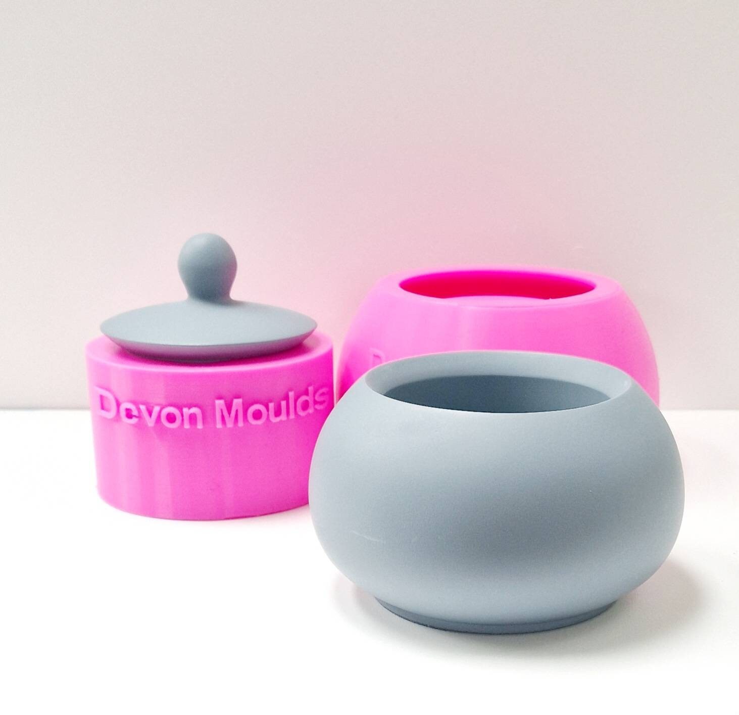 Moule en silicone pour pot joufflu et couvercle, moule en plâtre