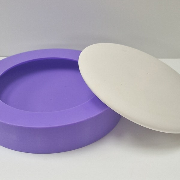 17.5cm / 6.89 inch flat disc art stone silicone mould