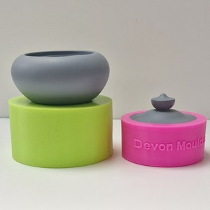 85mm/3.3 inch trinket pot and lid silicone mold