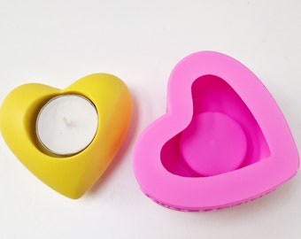 Medium heart tealight holder silicone mould,  plaster mould, jesmonite moulds