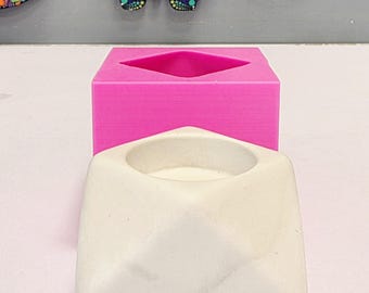 Geometric tea light holder silicone mould