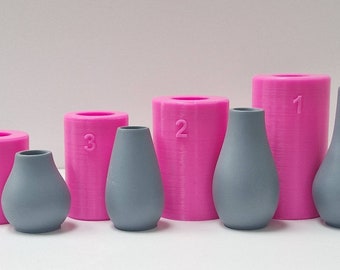 Mini vase set, silicone mould , set of 4 moulds.