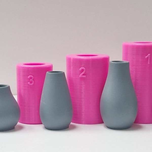 Mini vase set, silicone mould , set of 4 moulds.