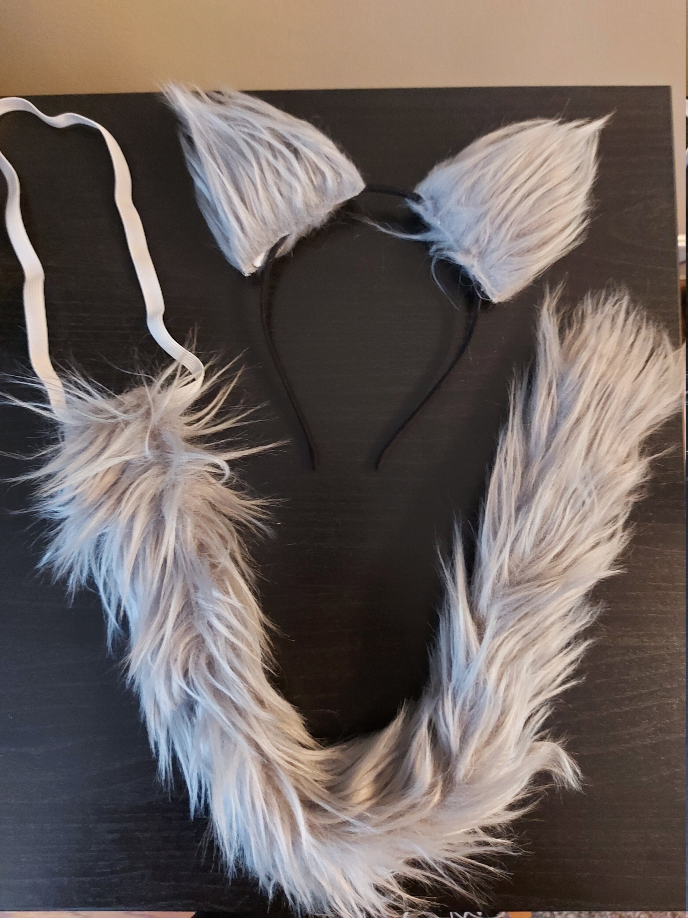 Fluffy Cat Ears and Tail Set. Kid's Party Costume Cat Ears and Tail