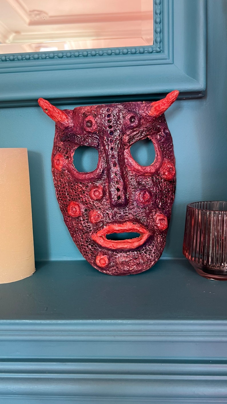 Mask Decoarative Decorative Mask on the Wall Made of Papier Mache. - Etsy