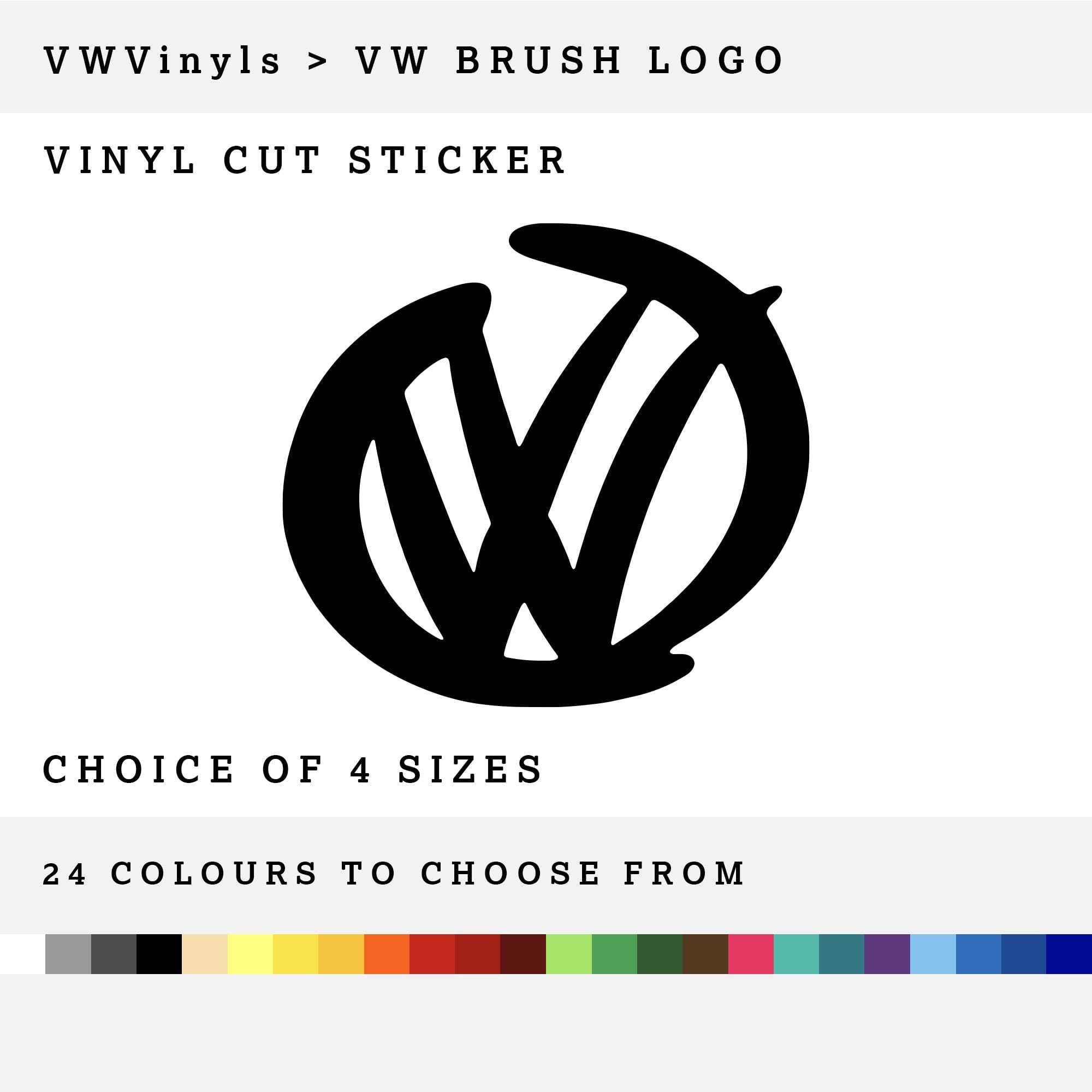 VW Brush Logo Sticker Show Your VW Pride Available in 4 Sizes 24