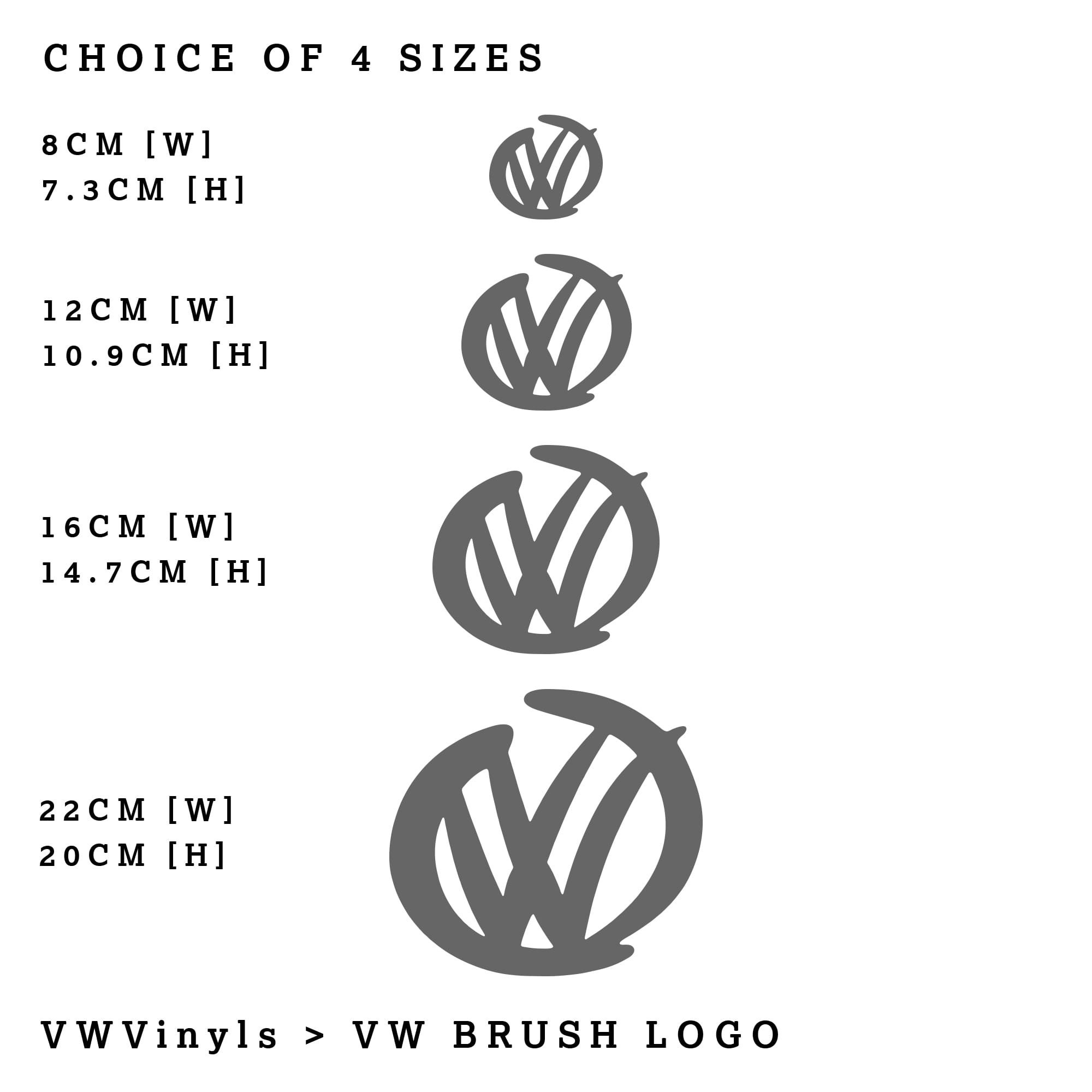 VW Brush Logo Sticker Show Your VW Pride Available in 4 Sizes 24