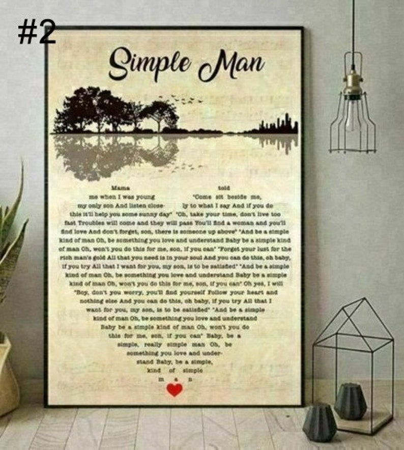 Simple Man Lyrics Landscape Paper Poster No Frame High | Etsy
