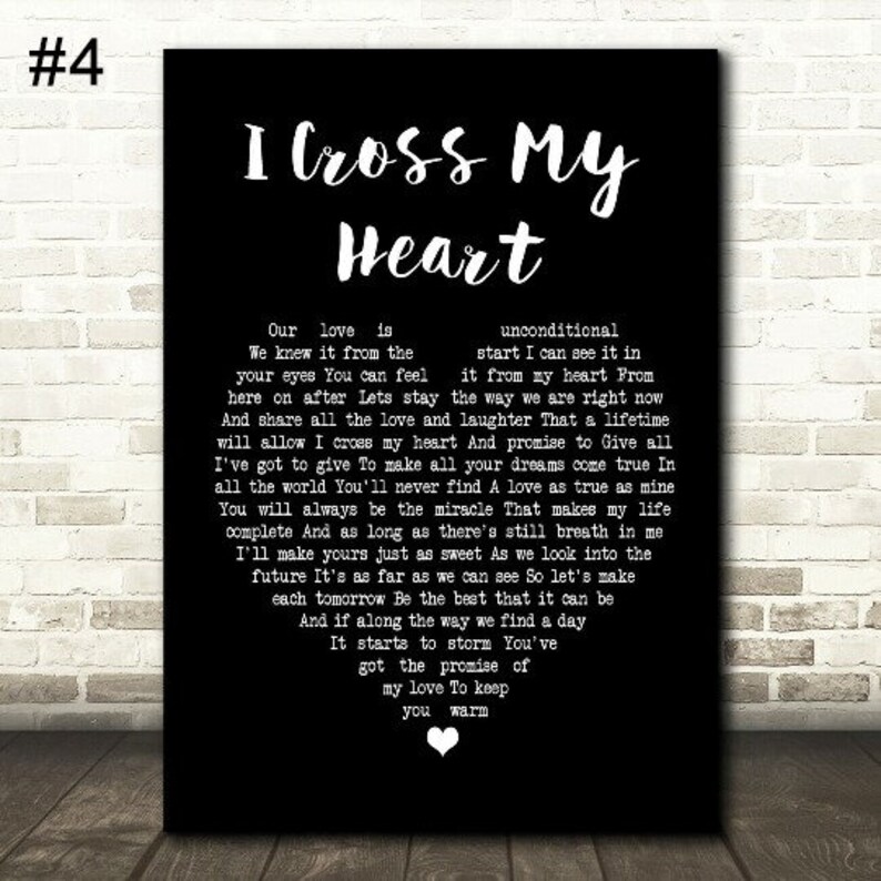I Cross My Heart Lyrics Portrait Poster No Frame High | Etsy