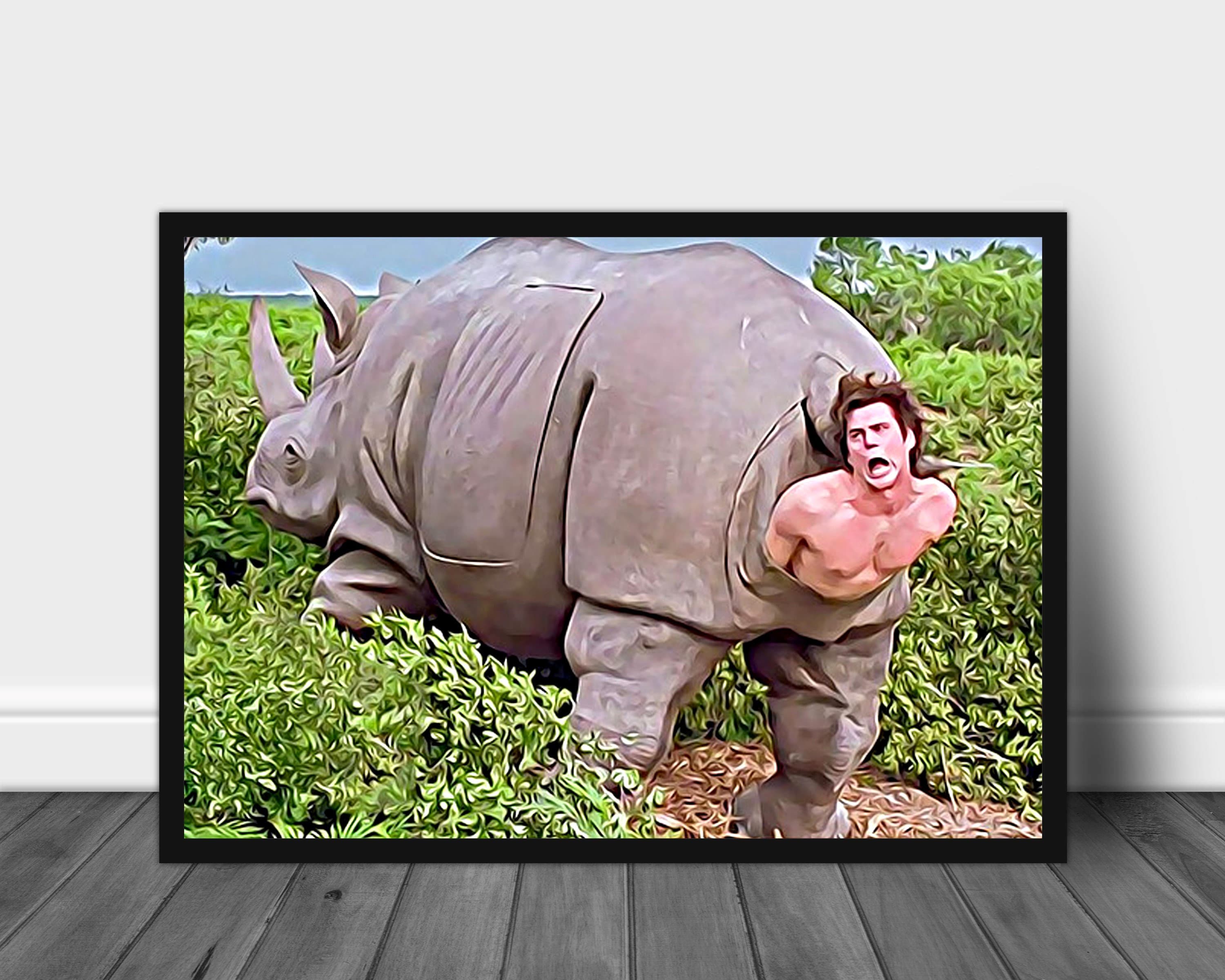 The rhino scene in Ace Ventura Poster No Frame Ace Ventura Etsy