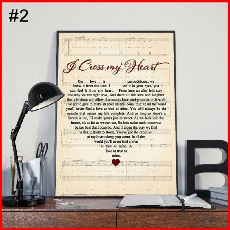 I Cross My Heart Lyrics Portrait Poster No Frame High | Etsy