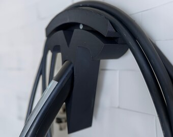 Tesla Charger Organizer - Indoor Outdoor Logo shaped Tesla Charging Wall Mount