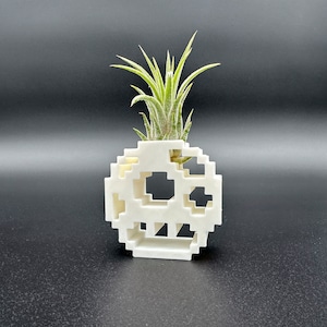 Super Mario Inspired Pixel Mushroom Air Plant Planter: Lofi Desk Decor