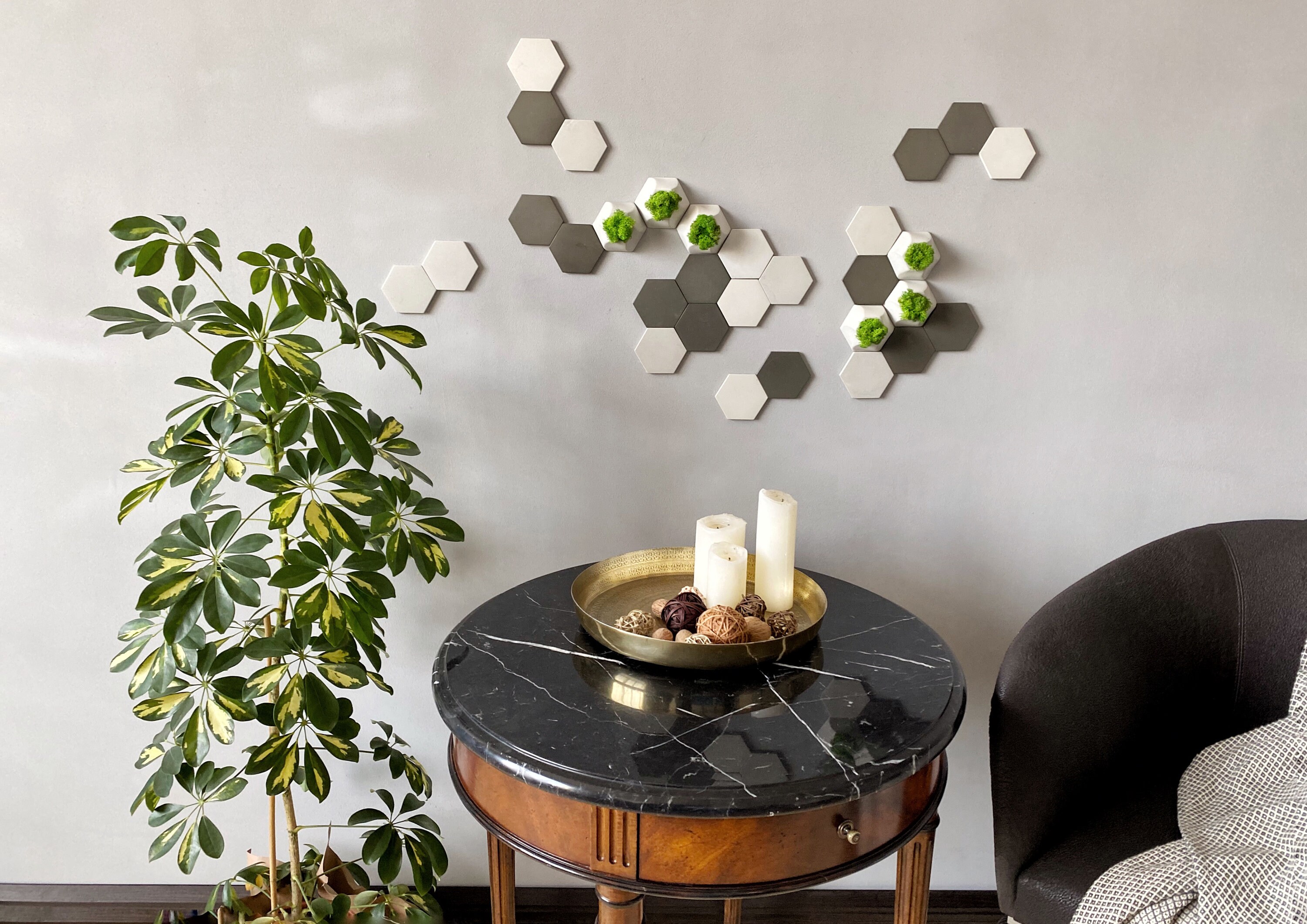 Moss wall art Concrete wall tile with preserved moss 3d wall Etsy