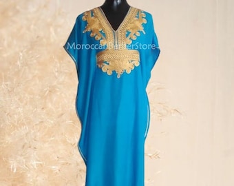 Moroccan Kaftan Blue ,kaftan for women,beach cover up,resortwear,kaftan maxi dress,Kaftan plus  size ,beach caftan,Kaftan dress