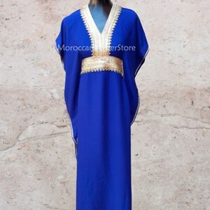 KAFTAN for women,MOROCCAN kaftan,beach cover ups for women, kaftan dress,easterKaftan dress,bride beach party, Kaftan blue and gold