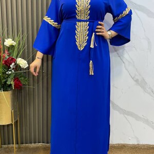 Traditional Maxi in Royal Blue Kaftan Gown