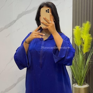 Marokkaanse Jellaba ROYAL BLUE, Jellaba voor vrouwen geborduurd, Marokkaanse jellaba, jellaba eid cadeau voor vrouwen, RAMADAN jellaba Marokkaans, ramadan cadeau