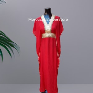kaftan Red and gold ,Moroccan Kaftan,kaftan for women,arabic dress,kaftan greece,beach cover up,kaftan red gold,wedding kaftan dress