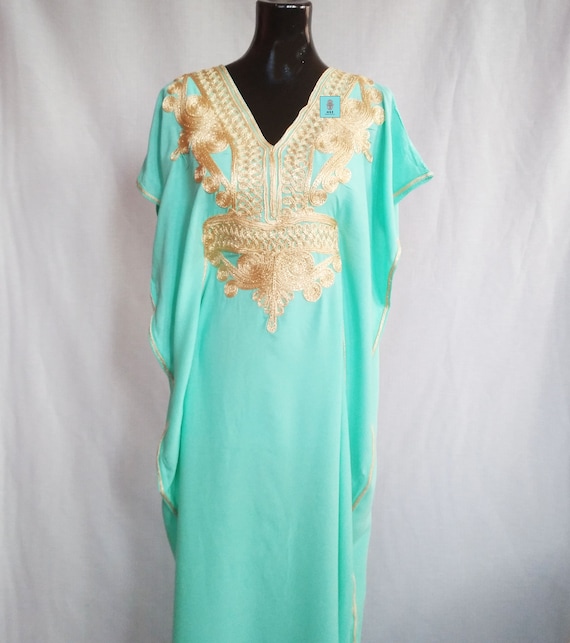 Moroccan Kaftan Light green ,kaftan for women,KAFTAN abaya dubai ,abaya for women,MOROCCAN kaftan for women,beach cover up,resortwear,l