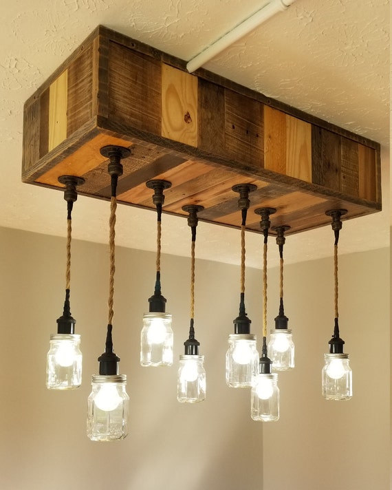 Ceiling Light Fixture Pallet Wood Light Fixture Home Light Fixture
