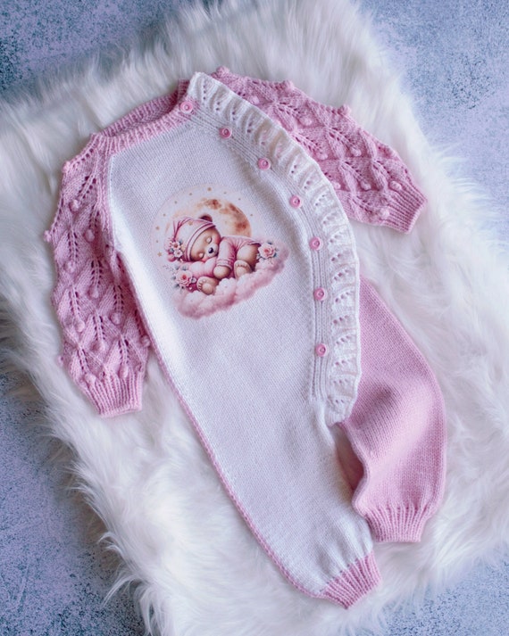 Tenue pour bébé fille, Combi-short en tricot, Combi-short en