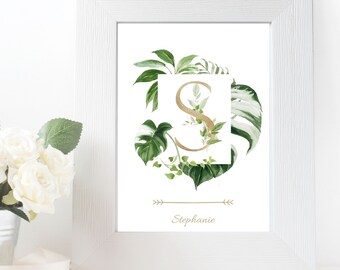 A2 Tropical Personalised Wall Print - Digital Download