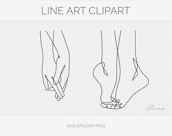 Couple Line Art Svg Clipart. Holding Hands One Line Drawing. | Etsy